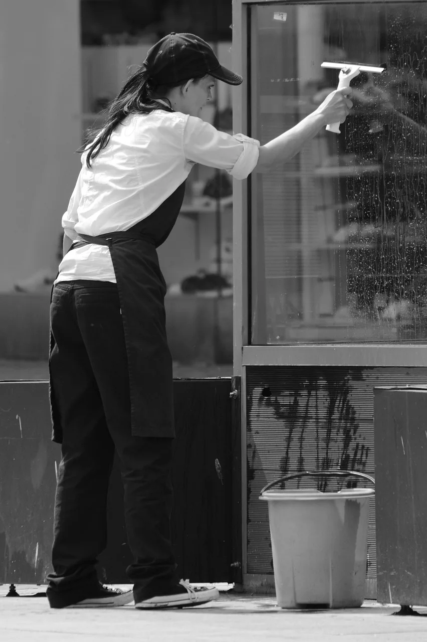 window cleaner portrait outdoors